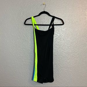 BALERA STRIPE LEOTARD NEON GREEN & BLUE